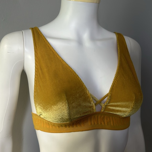 Yellow Velvet Victoria’s Secret Bralette XS - Picture 2 of 6
